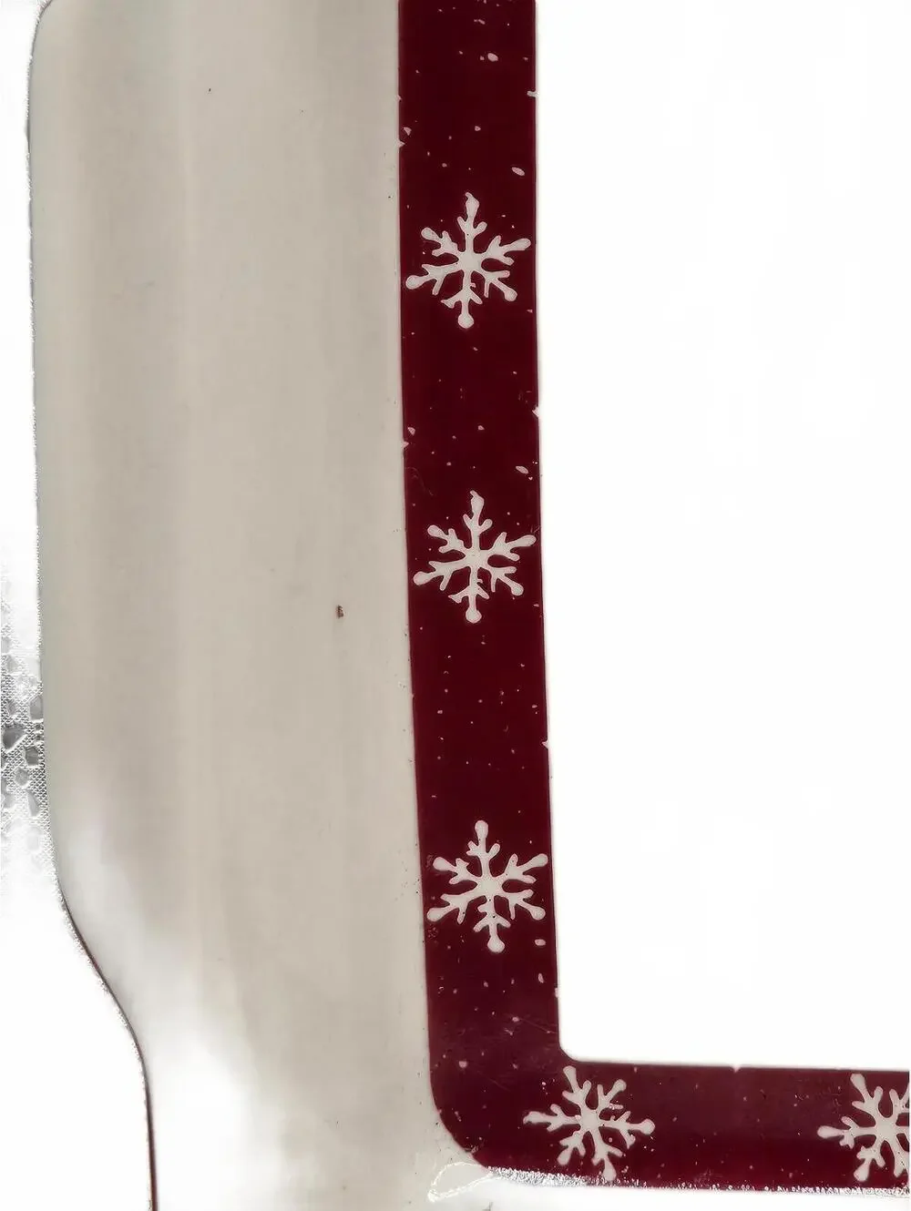 Vtg Royal Seasons Ceramic Holiday Snowman Serving Platter, Red Snowflake Border
